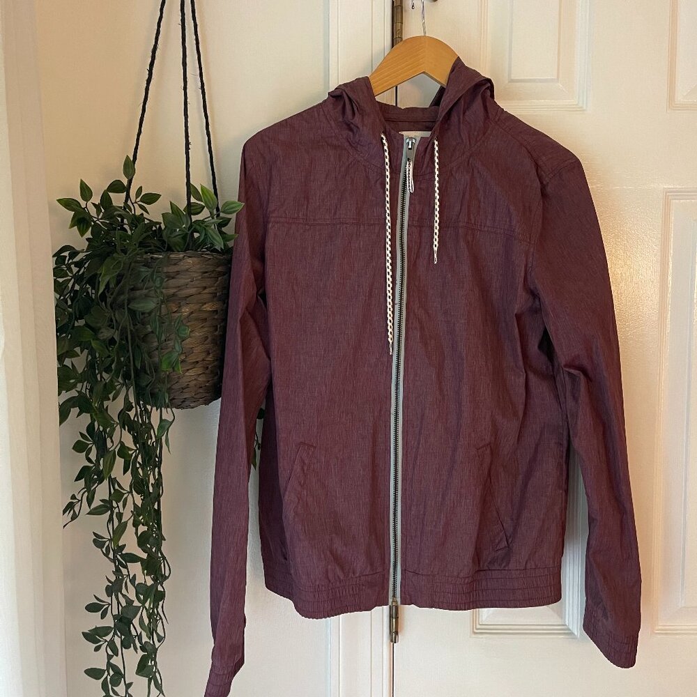 ZINE Maroon Heather Detail Raincoat  | Size L